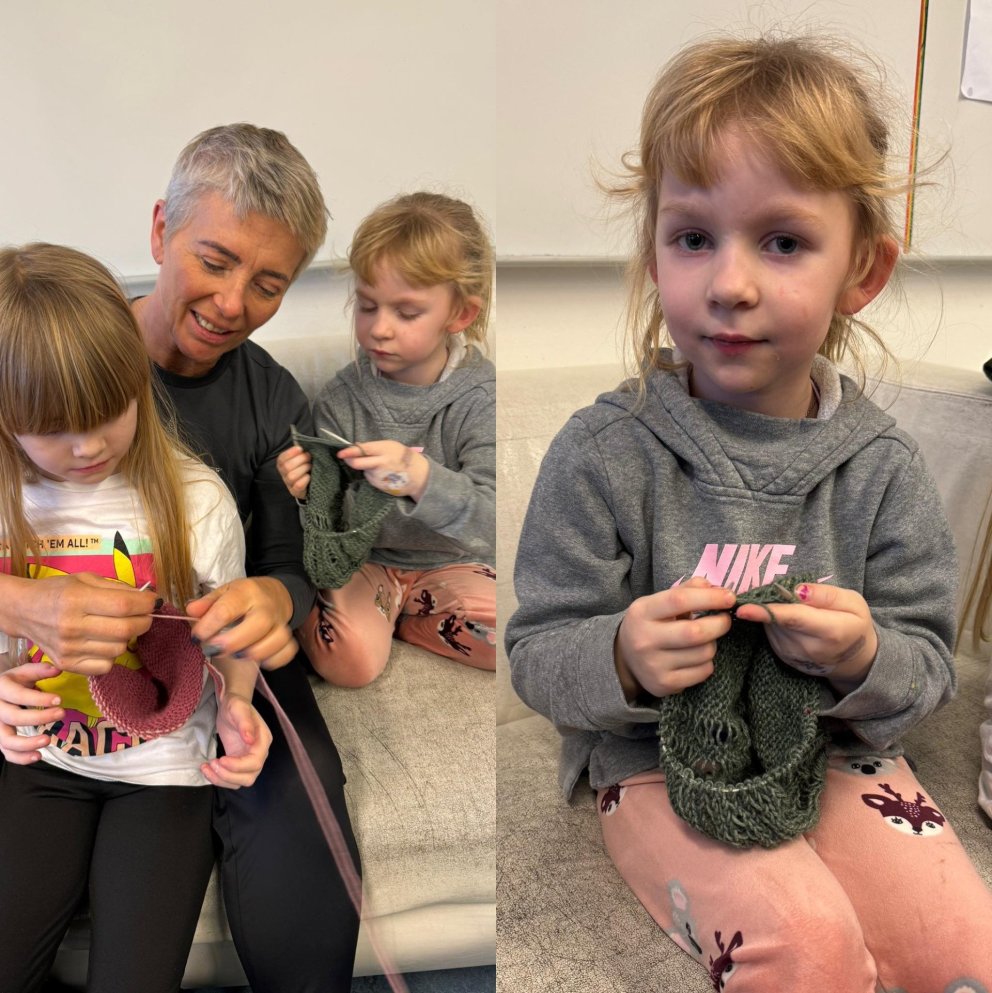 Prjónakennsla á skóladagheimili