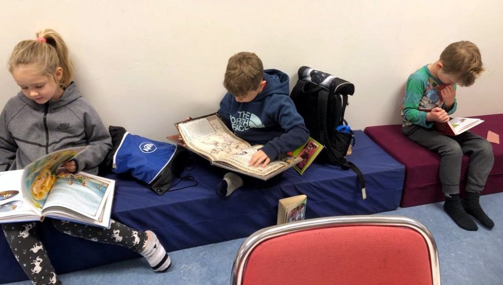 1. bekkur í byrjun skóladags