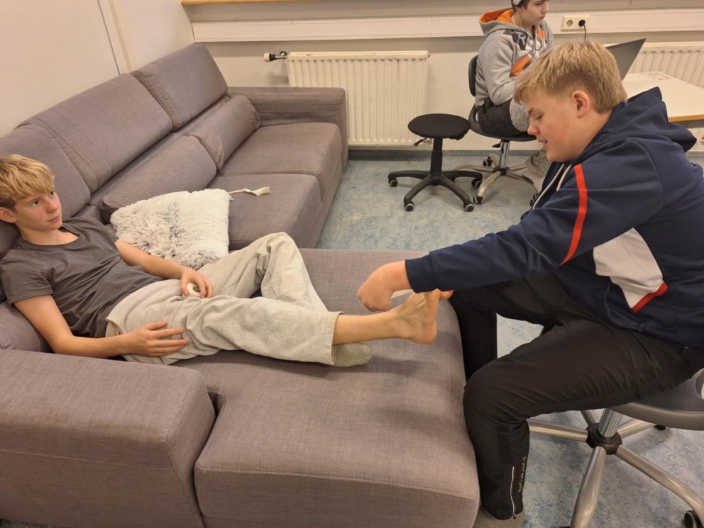 Í vetur hefur verið boðið upp á þjálffræði- og þjálfaraval á unglingastigi.