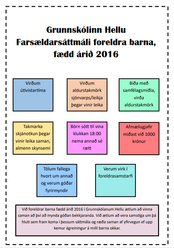 Farsældarsáttmáli í 4. bekk.
