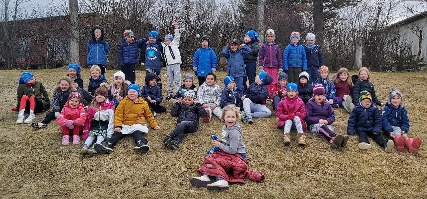 Skólahópurinn í heimsókn