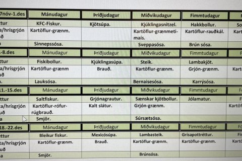 Matseðlar fyrir desember og janúar eru komnir á heimasíðuna
