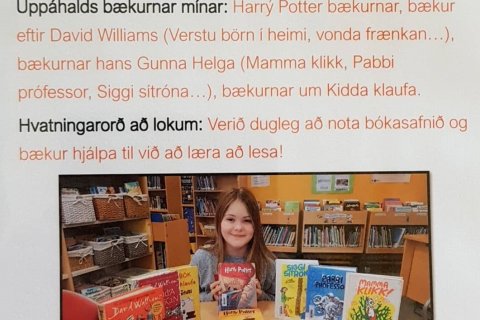 Unnur Edda 6.b.kynnir uppáhaldsbækurnar sínar