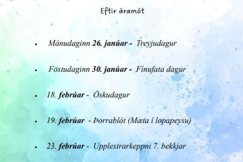 Viðburðadagatal miðstigs